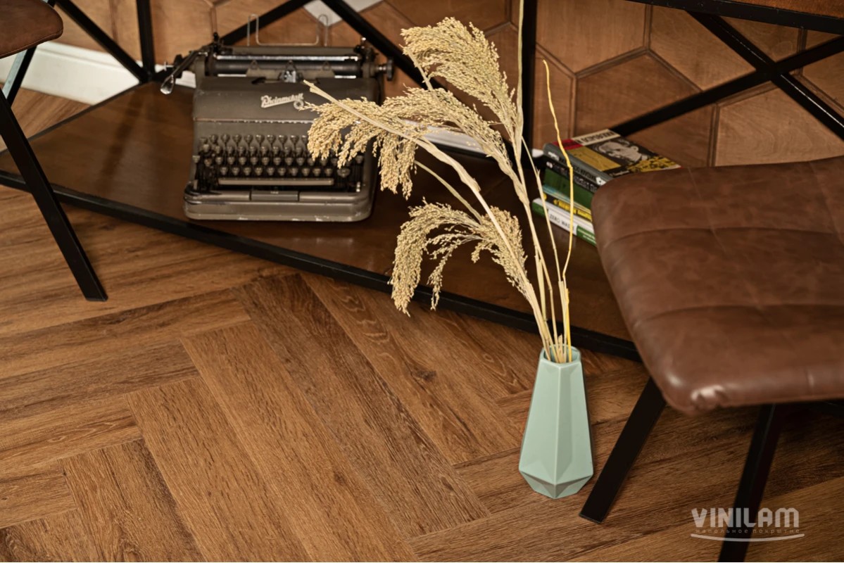 LVT ламинат VINILAM Parquet Herringbone Glue 43кл IS11210 Паркет Де Вилль Glue