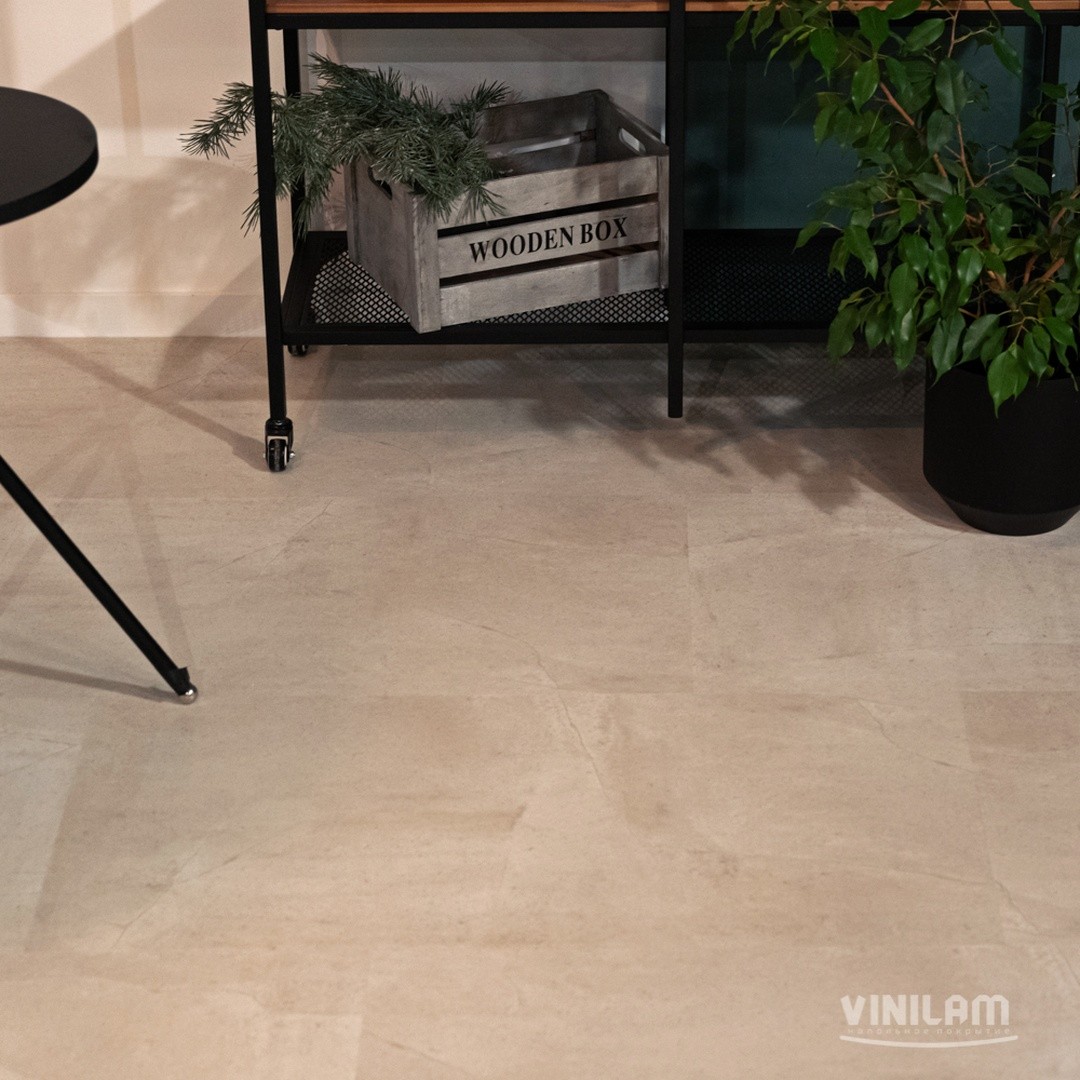 SPC ламинат CERAMO VINILAM STONE 4V 43кл Бетон Белый 71615