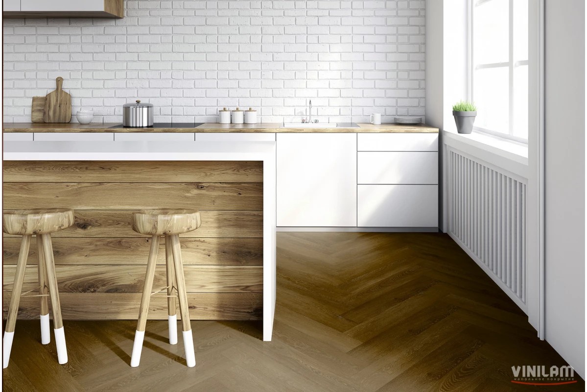 SPC ламинат VINILAM PARQUET HERRINGBONE 4V 43кл Паркет Санторини IS11366