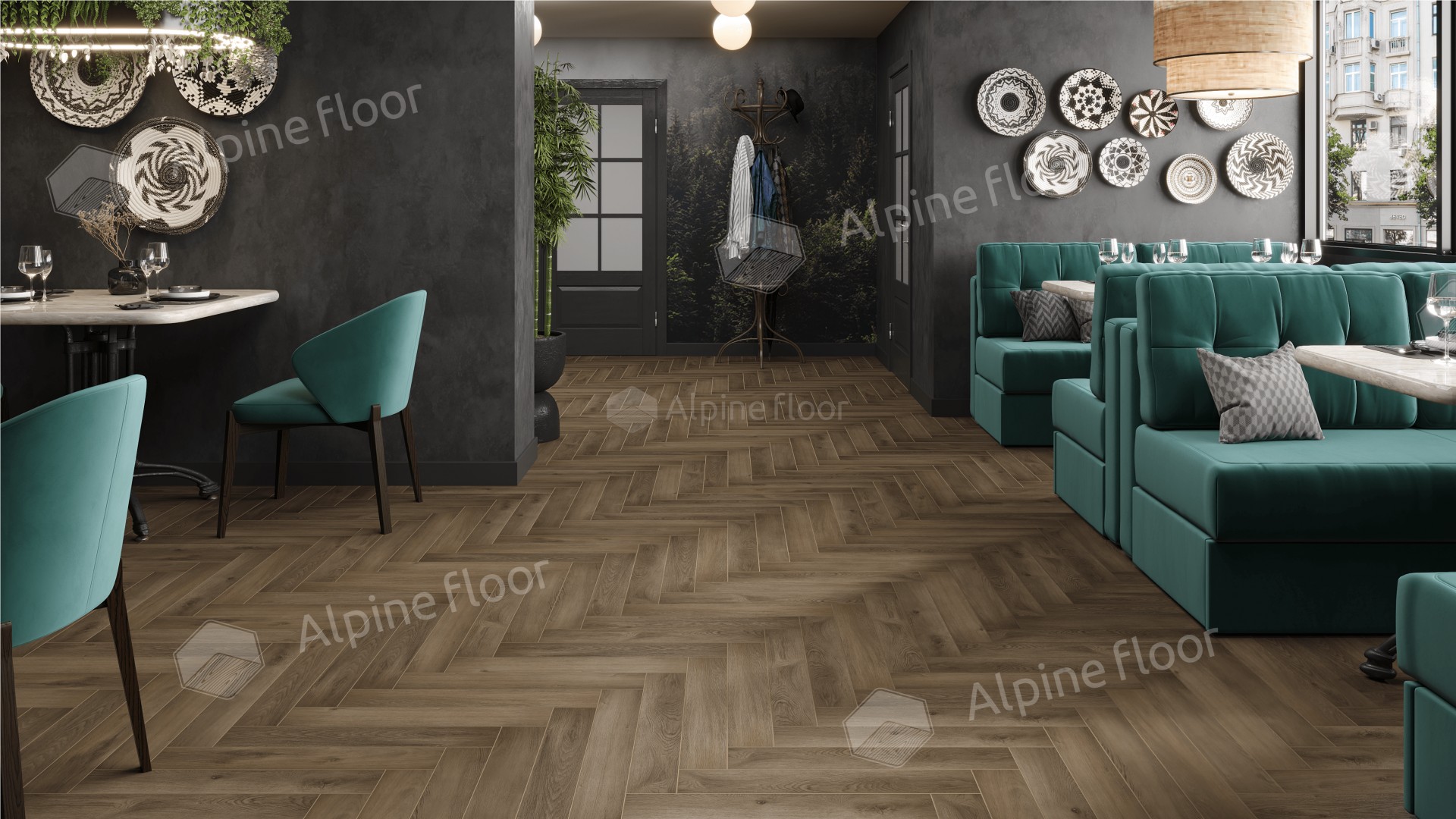 Ламинат ALPINE FLOOR Herringbone 8 4V 33кл Дуб Анжу LF102-11