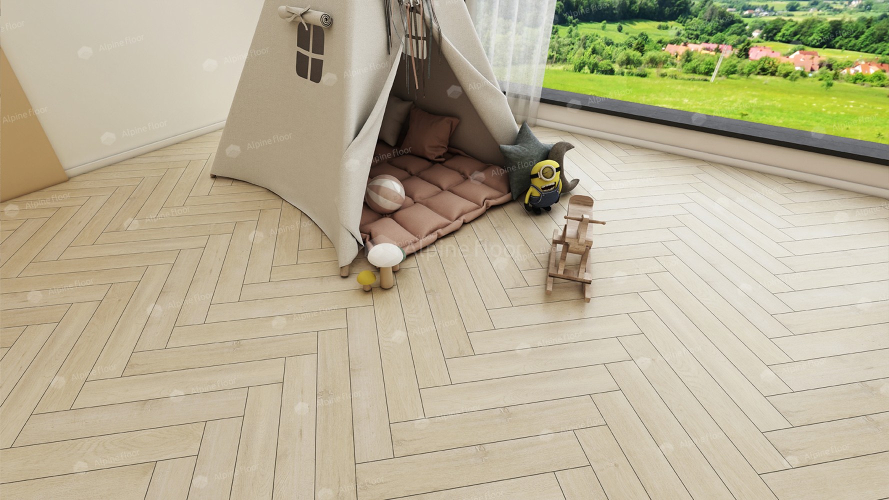 Ламинат ALPINE FLOOR Herringbone 10 4V 33кл Дуб Лацио LF107-03